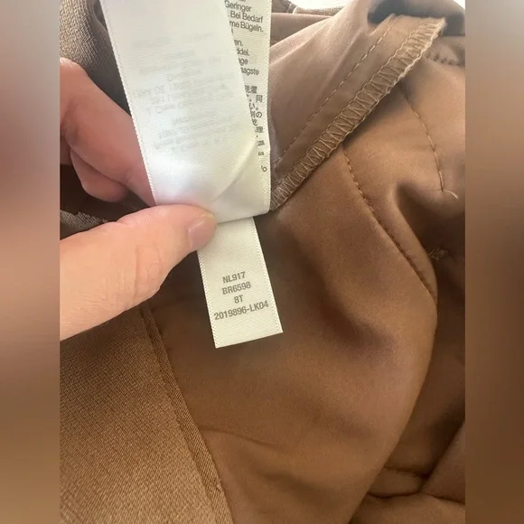 Madewell Tall Pleated Tapered-Leg Pants in Easy Going Crepe Light Roast Size 8T - Picture 15 of 16